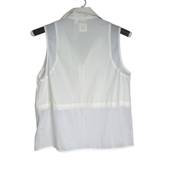 Chico’s Zenergy Golf White Zip  Convertible Jacket  Mesh Vent Activewear  Size 2 - Picture 7 of 12